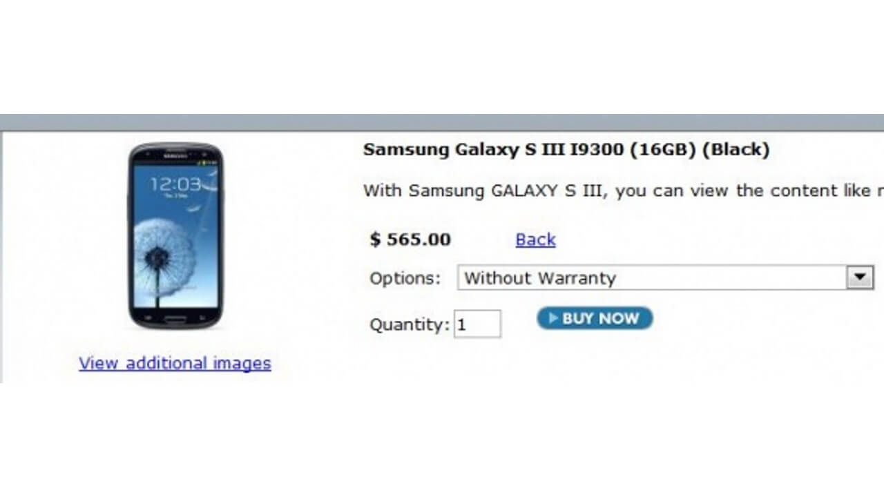 Galaxy S III I9300 Black発売