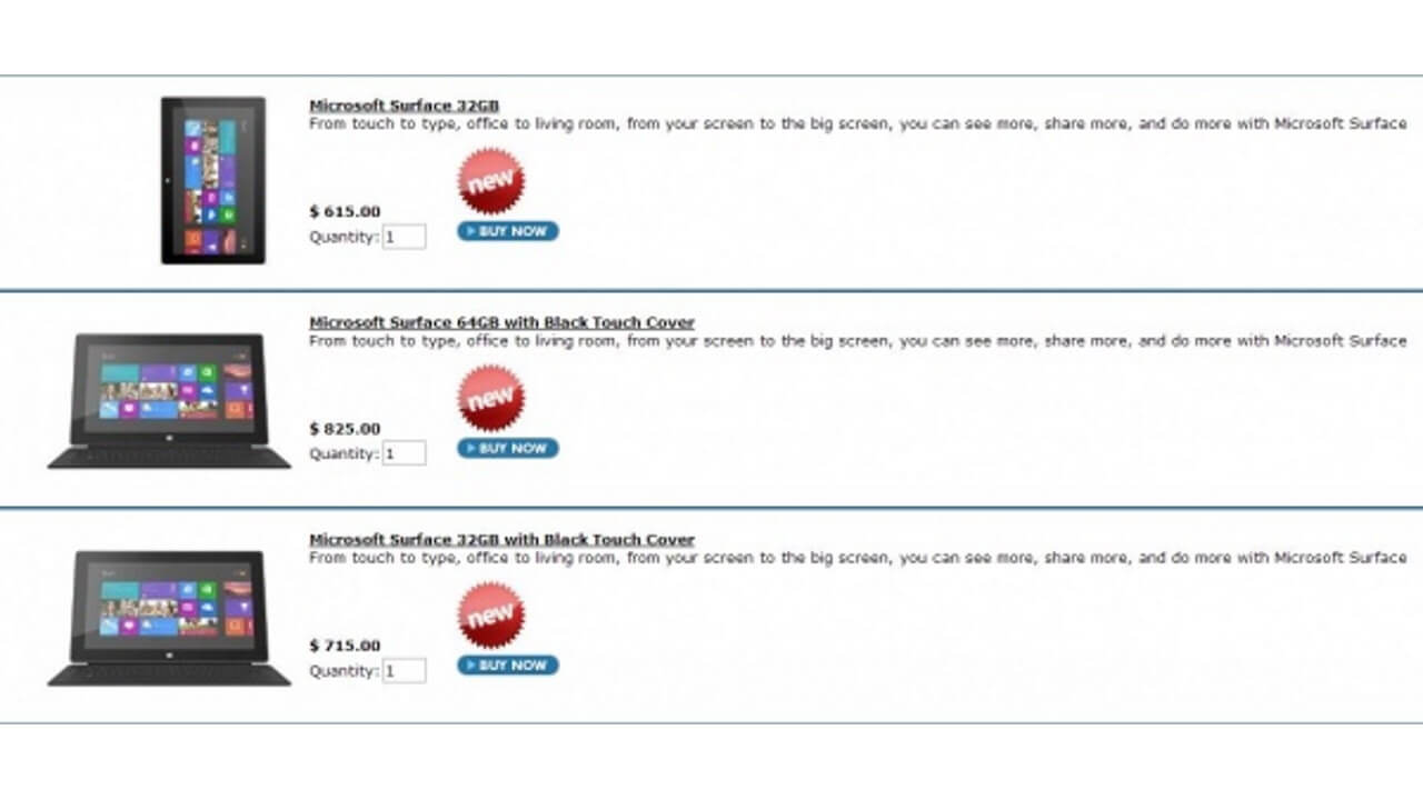 1ShopMobile、Microfoft Surface発売