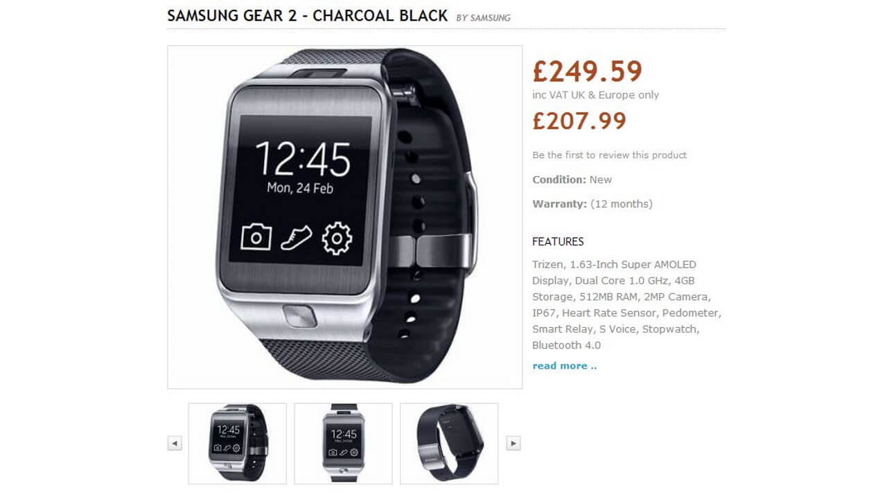 HandtecにGalaxy Gear 2のCHARCOAL BLACKカラーが入荷