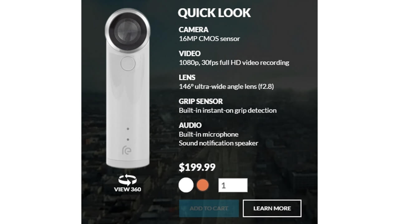 「HTC RE」が公式サイトで発売