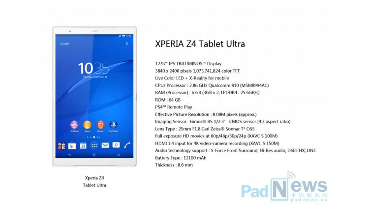 Xperia Z4 Tablet Ultra