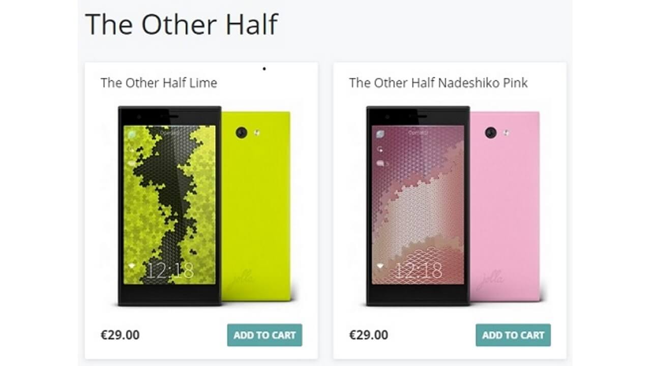 「Jolla」用の背面カバーに新色が2色追加