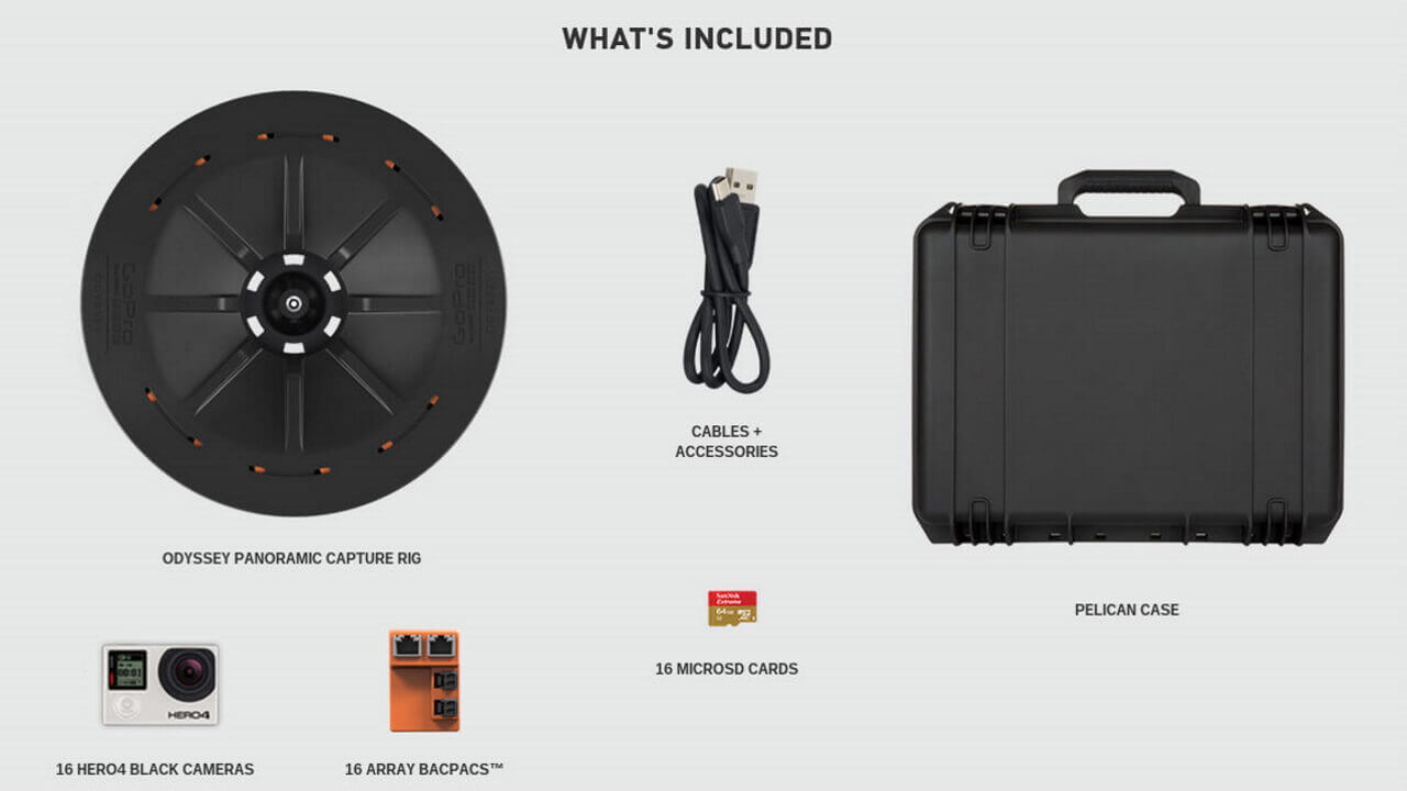 「GoPro HERO4」×16個パノラマカメラユニット「Odyssey」発表