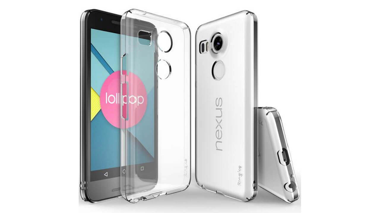 クリアケース装着「Nexus 5（2015）/5X」レンダ画像