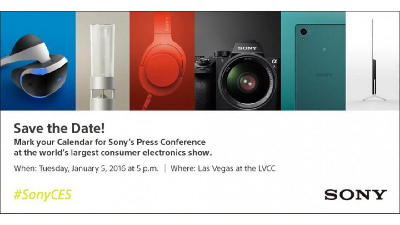 Sony、2016年1月5日にCES 2016プレスカンファレンス開催