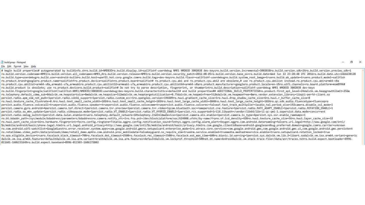 「Nexus Sailfish」build.propファイル流出
