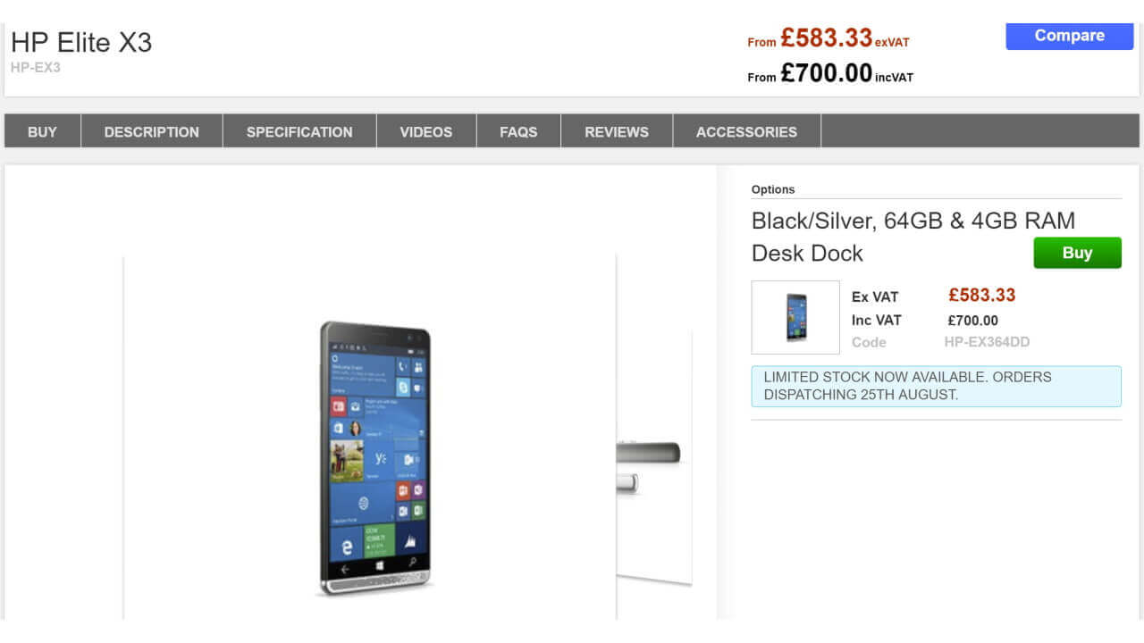 Cloveに超ハイスペックWindows 10 Mobile「HP Elite x3」数量限定入荷