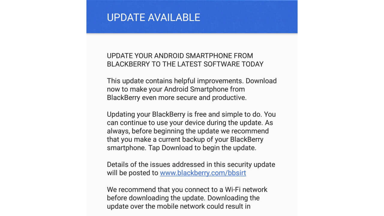 「BlackBerry Priv」Android Mベータテストに10月アップデート配信開始