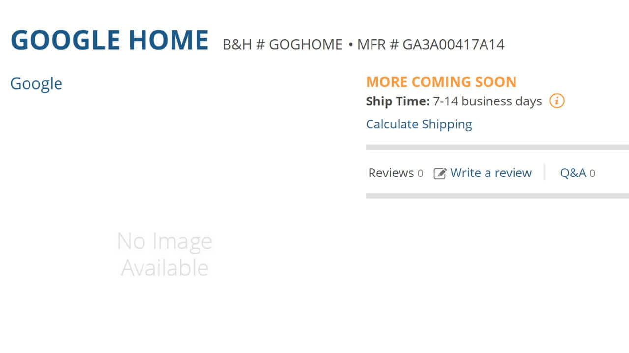 米B&Hが「Google Home」取り扱い開始