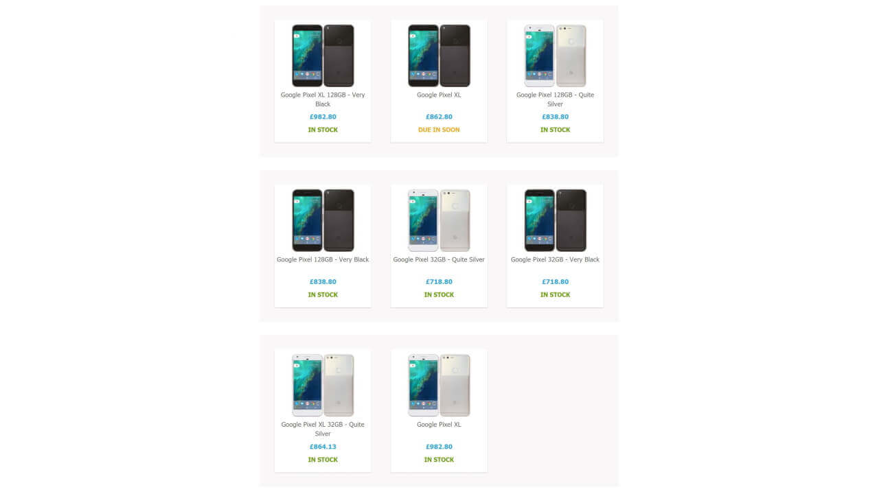 英Handtecに「Pixel/Pixel XL」ほぼ全て入荷