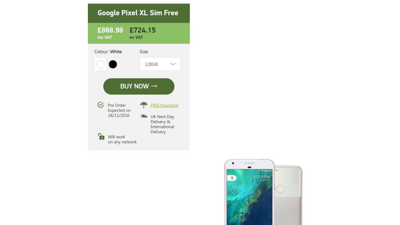 英Unlocked Mobilesに「Pixel XL」シルバー32GBモデル入荷