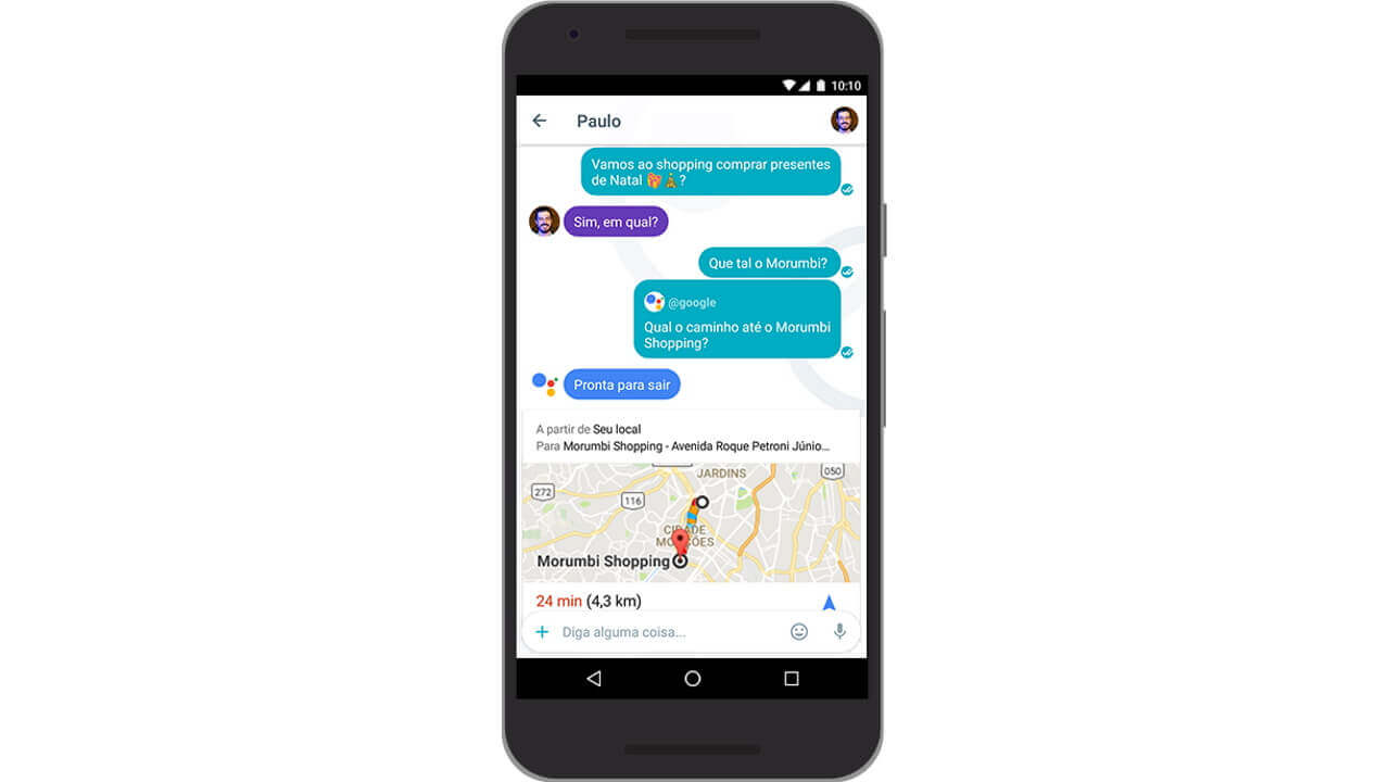 「Google Allo」ブラジルポルトガル語/ヒンディー語サポート