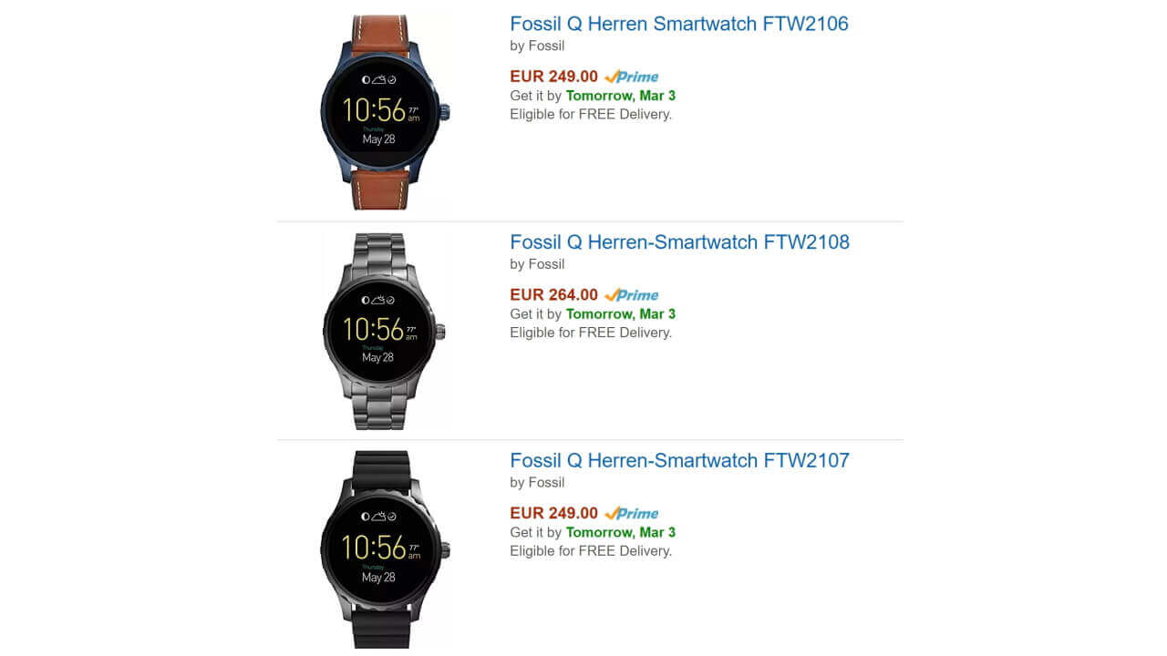 Android Wear 2.0予定「Fossil Q Marshal/Wander」安く購入する方法