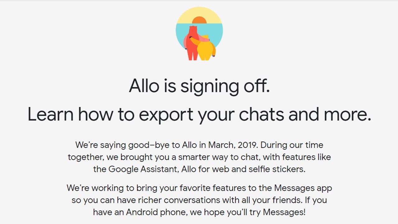 「Google Allo」提供終了