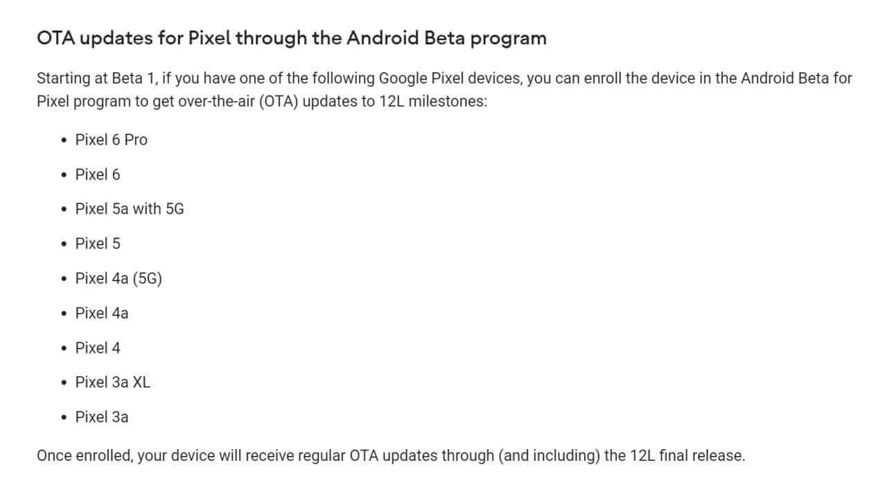 Android 12L Pixel 3a