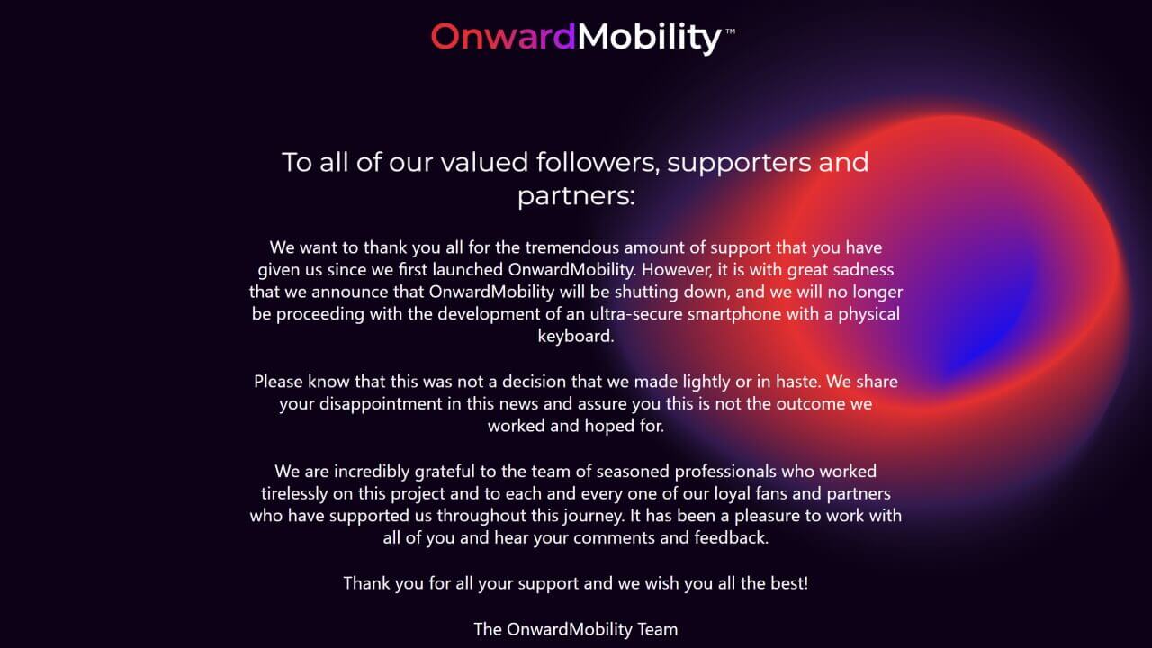 BlackBerry製5G Androidは幻に！OnwardMobility閉鎖