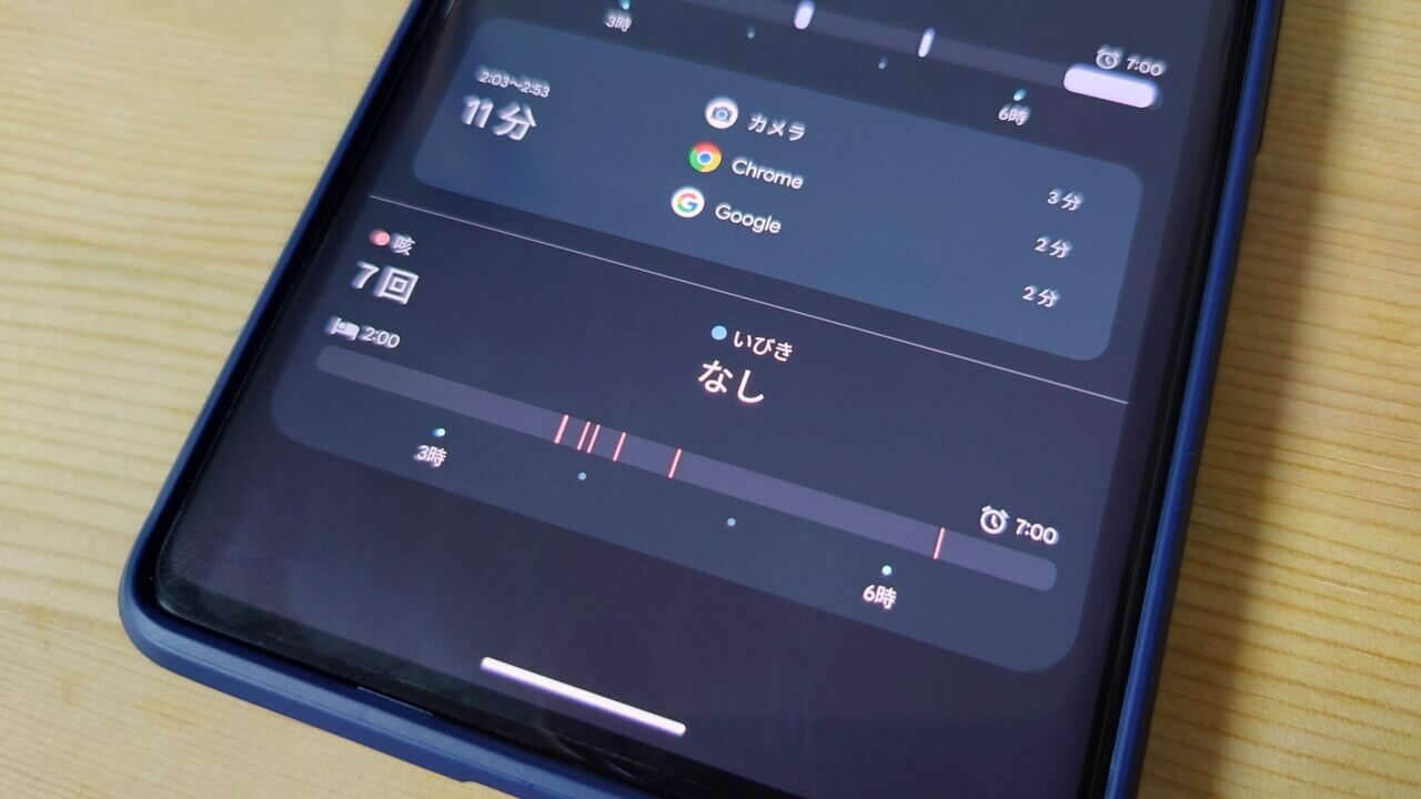 咳といびきをモニタリング「おやすみ時間」【Pixel 7 Proレビュー】