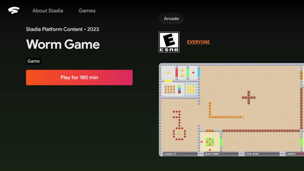 Stadia worm-game