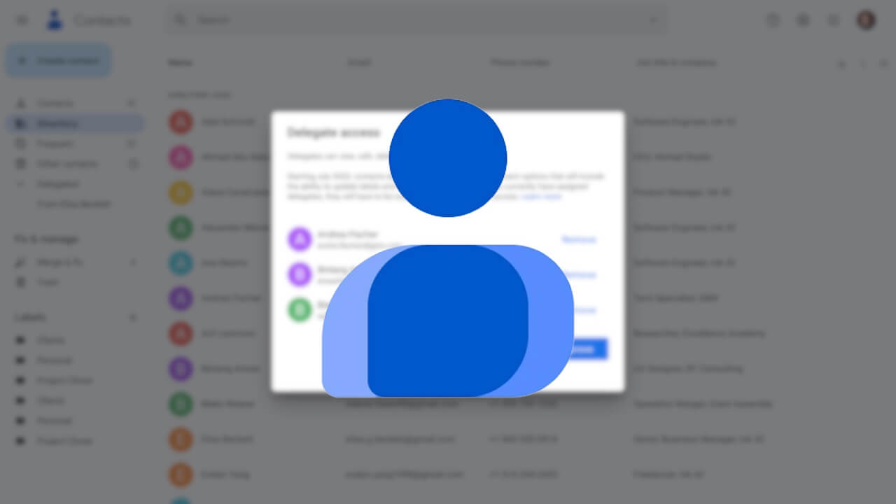 「Google コンタクト」2023年7月より代理人管理オプション変更へ