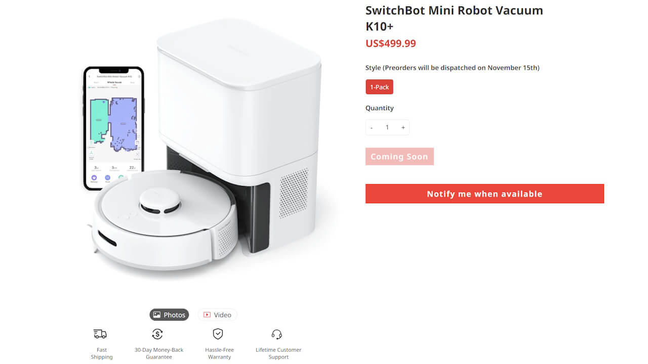 SwitchBot Mini Robot Vacuum K10+-1