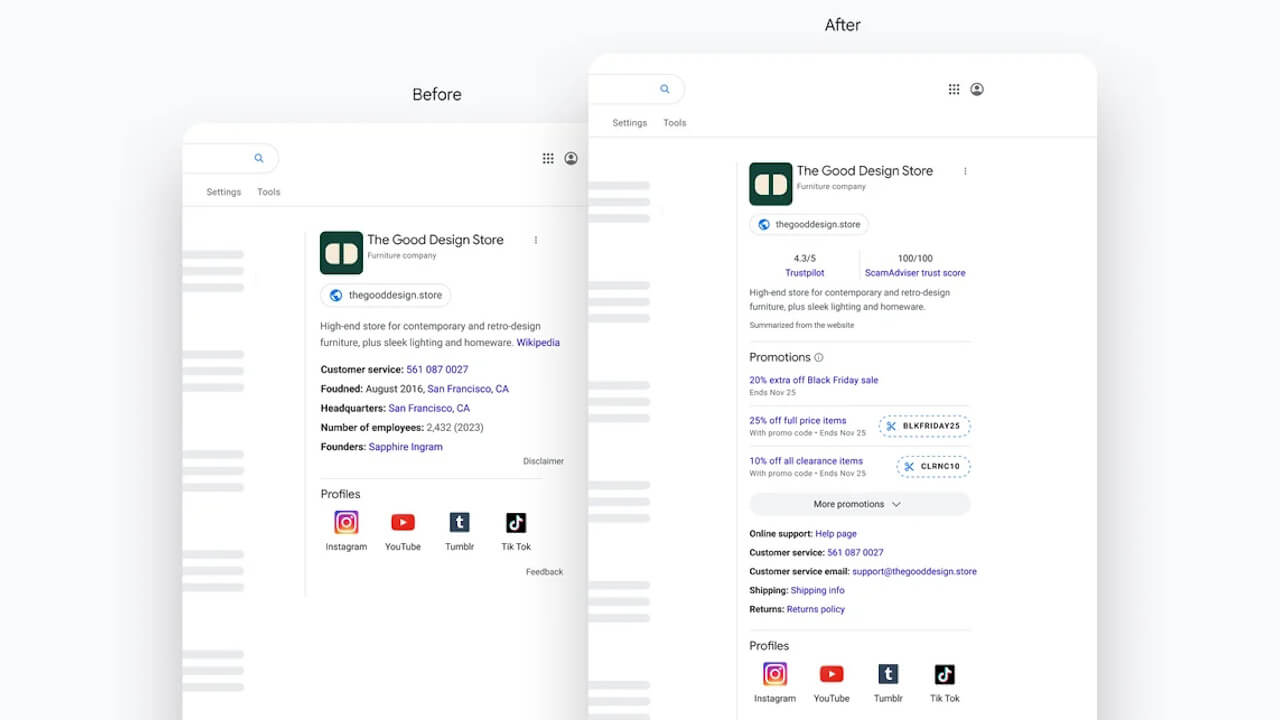 Google「ナレッジパネル」セール情報など表示